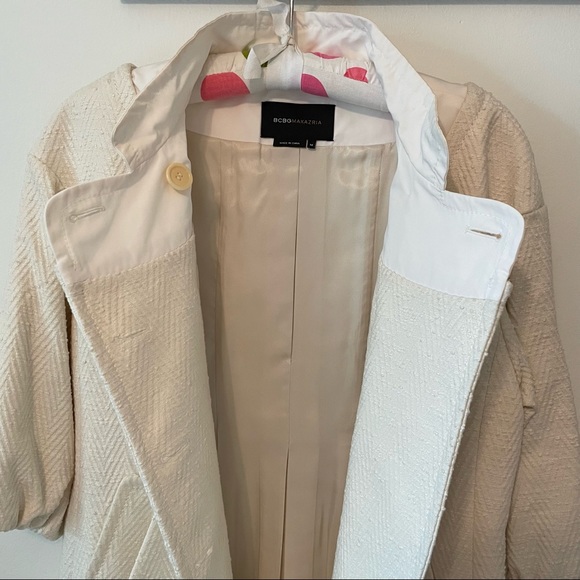 BCBGMaxAzria Double-Breasted Coat Dress Off-White Size M - Picture 8 of 12